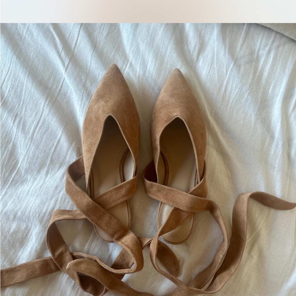 Country Road Australian tan suede leather ballet Flats